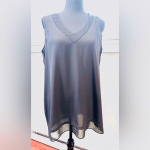 NYDJ Black Sleeveless Top with Sheer Inserts
